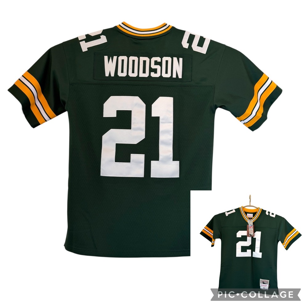 Mitchell Ness Green Bay Packers Charles Woodson 2010 Jersey Kids Large 14/16 NEW